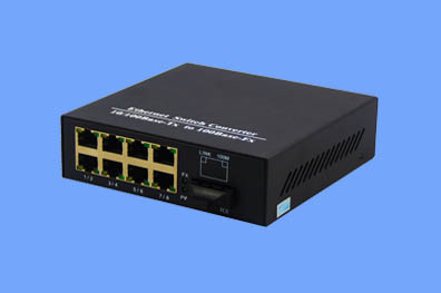 千兆/单模双纤/1光8电/光纤收发器（奥利维尔）